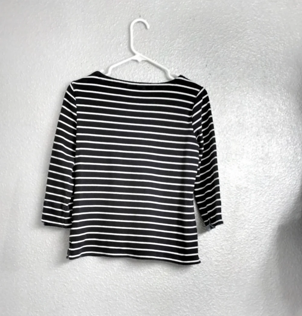 Nautica Women's Blue & White Striped Top Size M